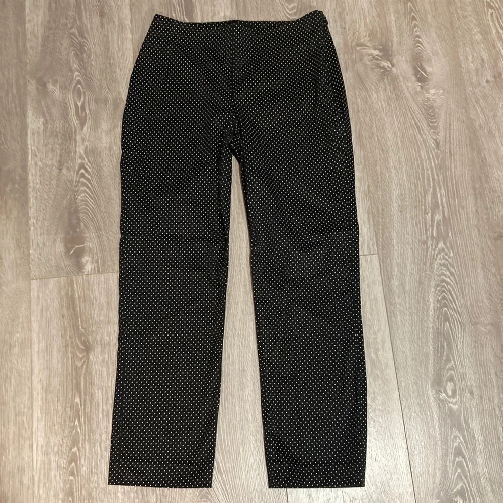 Talbots Curvy Black and White Polka Dot Ankle Pants 2